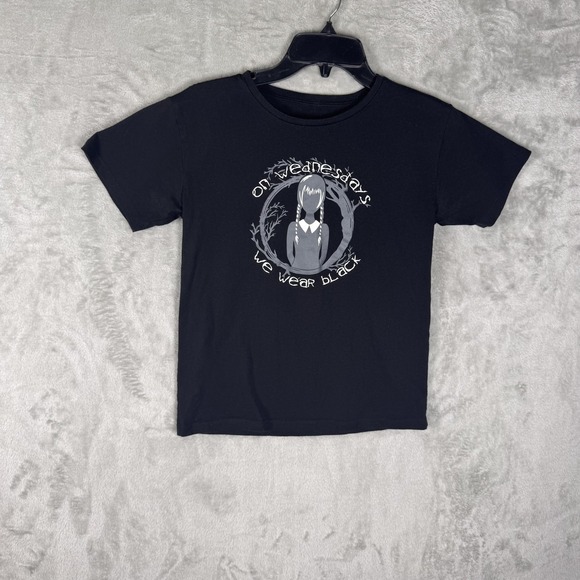 Other - Wednesday Shirt Youth Large Black On Wednesdays We Wear‎ Black Gothic Tee Kids